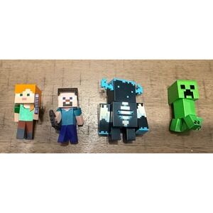 Minecraft Nano Metalfigs Jada Toys Die-Cast Figures Steve Alex Creeper Warden 4p